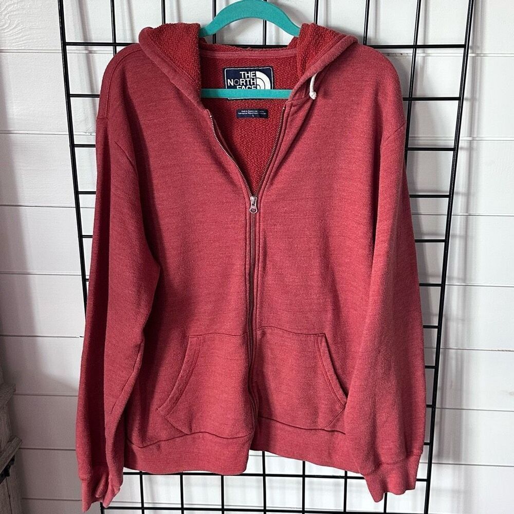 The North Face Tri-Blend Full Zip Hoodie Womens‎ L Orange Vacation Gorpcore